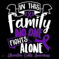 In This Family No One Fights Alone Ulcerative Colitis Awareness Women's Hoodie thumb 2