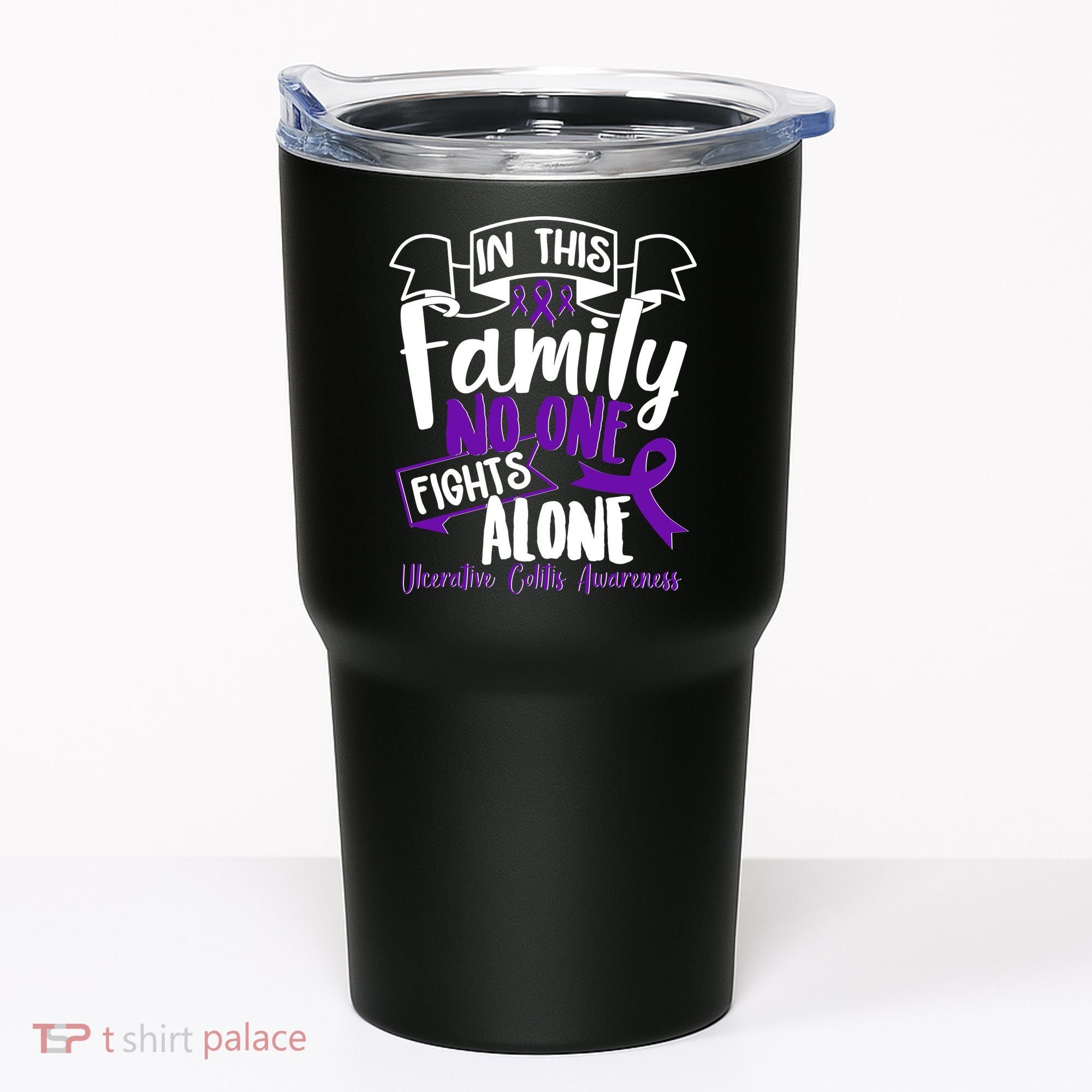 In This Family No One Fights Alone Ulcerative Colitis Awareness Tumbler