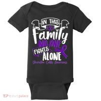 In This Family No One Fights Alone Ulcerative Colitis Awareness Baby Bodysuit thumb 0