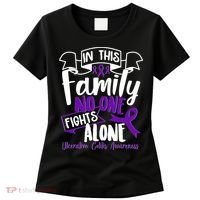 In This Family No One Fights Alone Ulcerative Colitis Awareness Women's T-Shirt thumb 0
