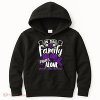 In This Family No One Fights Alone Ulcerative Colitis Awareness Kids Hoodie thumb 0
