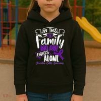 In This Family No One Fights Alone Ulcerative Colitis Awareness Kids Hoodie thumb 3