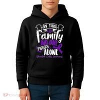 In This Family No One Fights Alone Ulcerative Colitis Awareness Kids Hoodie thumb 4