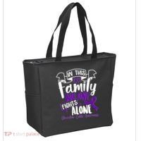 In This Family No One Fights Alone Ulcerative Colitis Awareness Tote Bag thumb 2