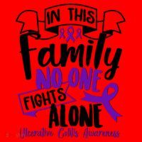 In This Family No One Fights Alone Ulcerative Colitis Awareness Santa Hat thumb 1