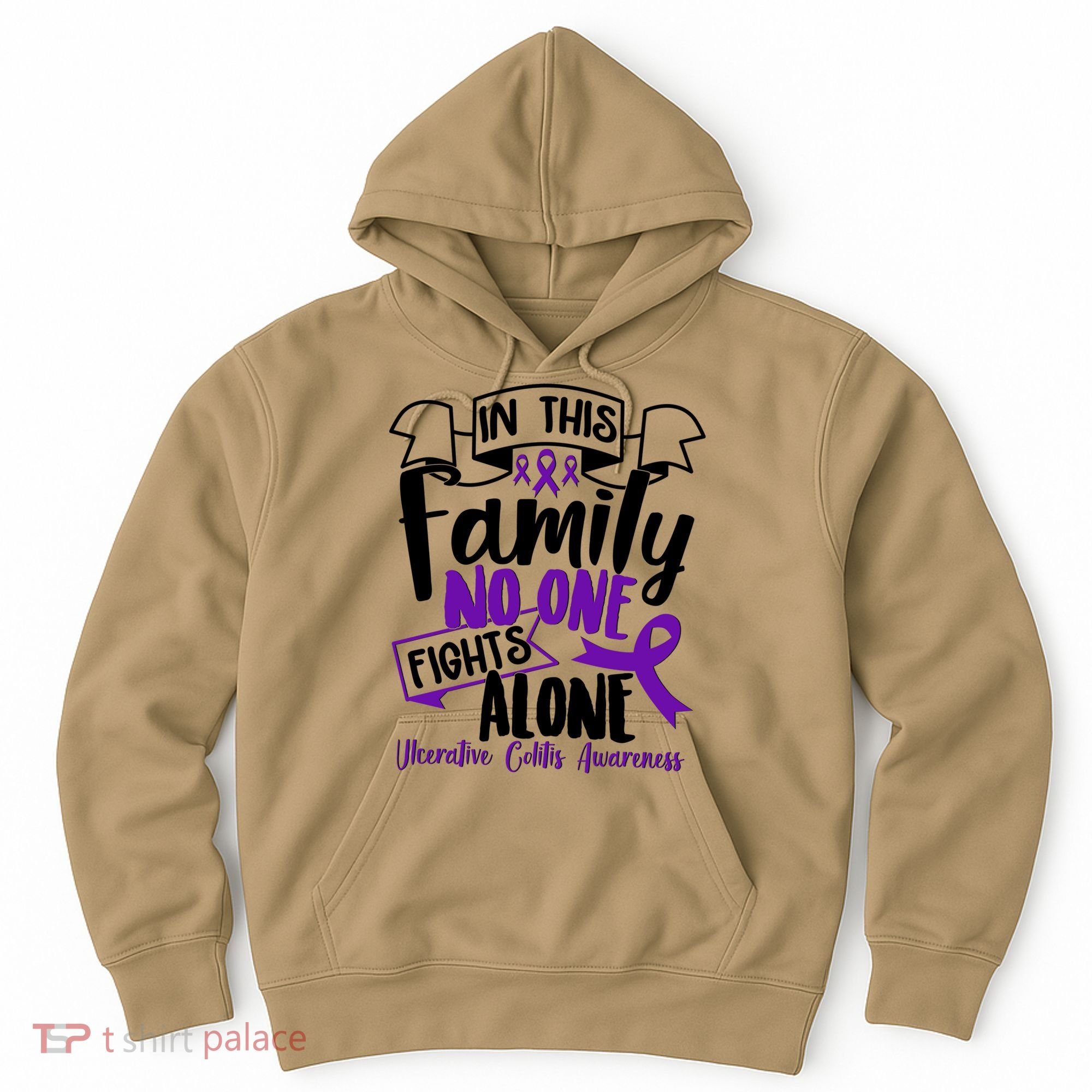 In This Family No One Fights Alone Ulcerative Colitis Awareness Hoodie