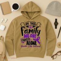 In This Family No One Fights Alone Ulcerative Colitis Awareness Hoodie thumb 3