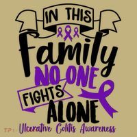 In This Family No One Fights Alone Ulcerative Colitis Awareness T-Shirt thumb 7