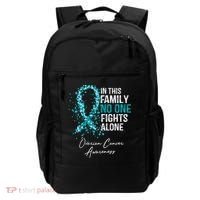 In This Family No One Fights Alone Ovarian Cancer Awareness Gift Backpack thumb 0