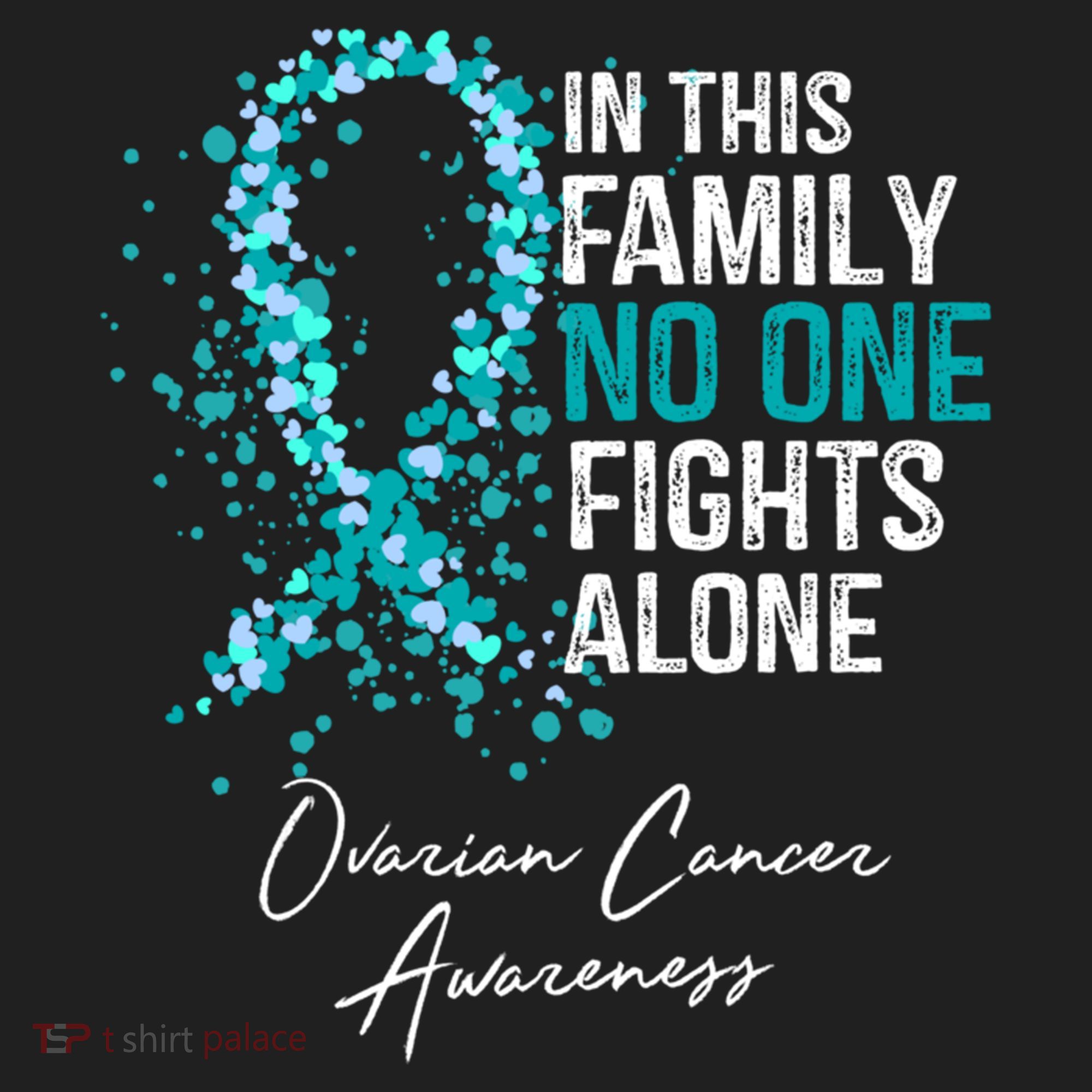 In This Family No One Fights Alone Ovarian Cancer Awareness Gift Beanie