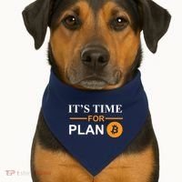 It's Time For Plan B Bitcoin USA-Made Doggie Bandana thumb 1