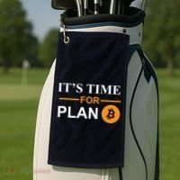 It's Time For Plan B Bitcoin Golf Towel thumb 2