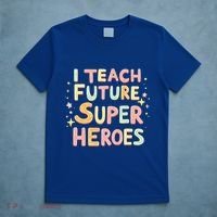 I Teach Future Super Heroes Kindergarten Teacher Eletary Gift T-Shirt thumb 5
