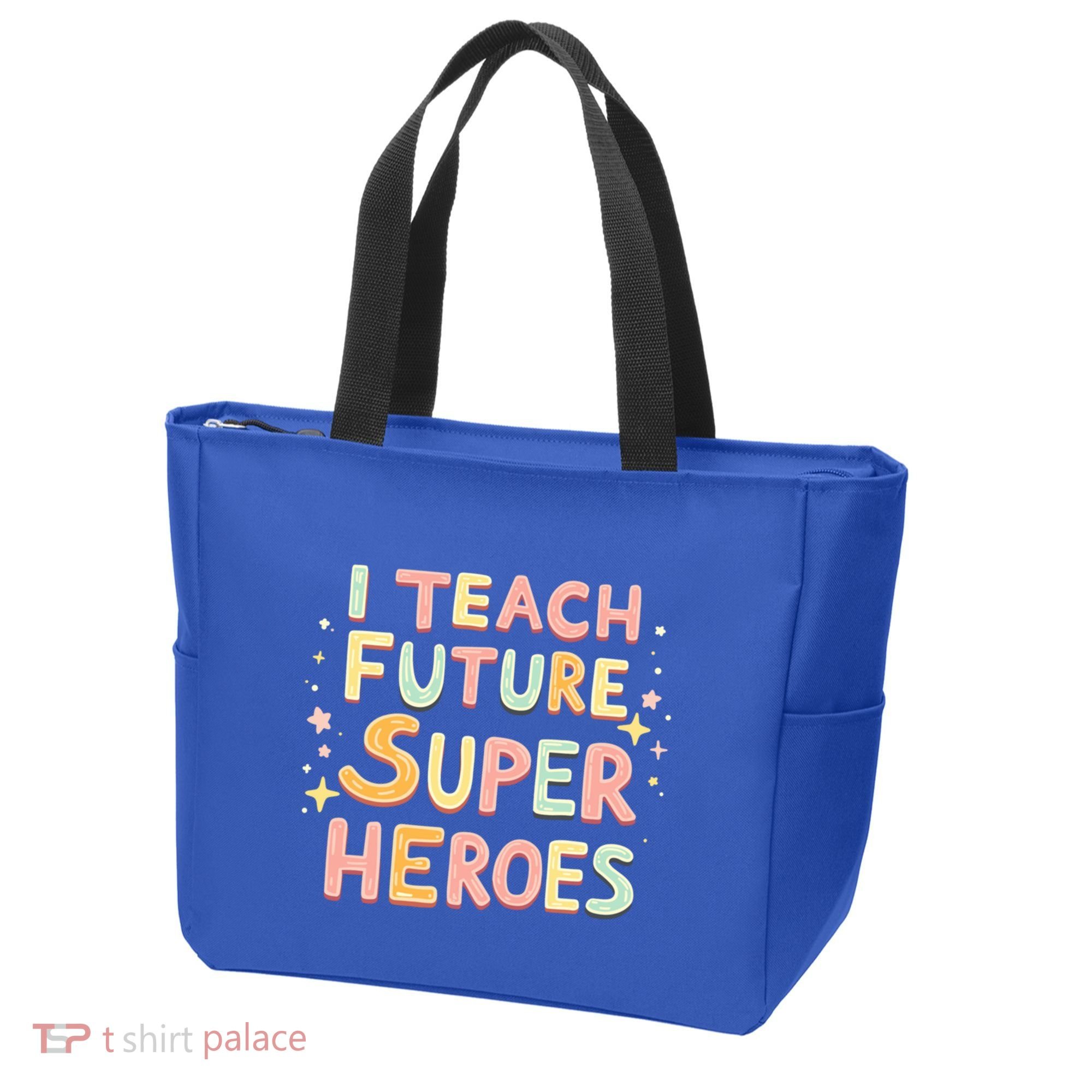 I Teach Future Super Heroes Kindergarten Teacher Eletary Gift Tote Bag
