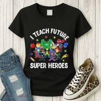 I Teach Future Super Heroes Tee Gift Teaching Mother Day Women's T-Shirt thumb 3
