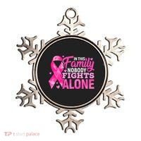 In This Family Nobody Fights Alone Breast Cancer Awareness Ornament thumb 0