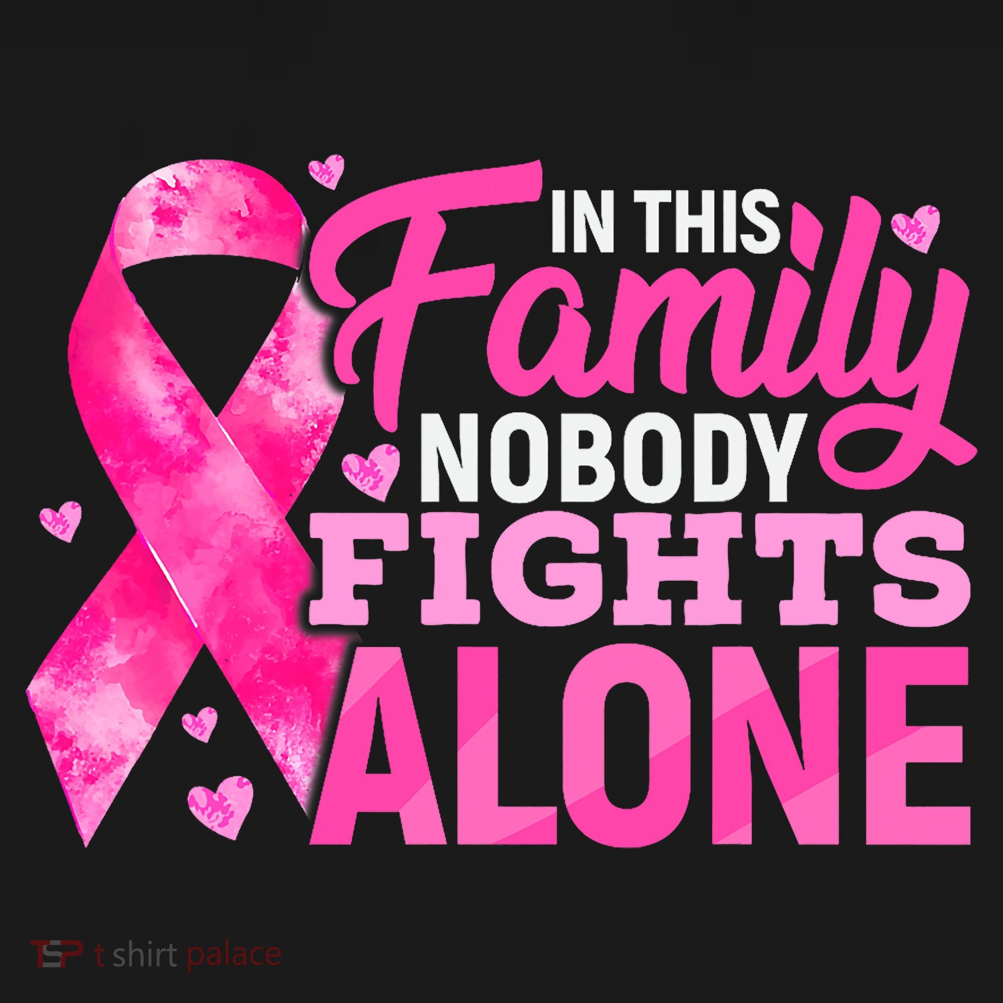 In This Family Nobody Fights Alone Breast Cancer Awareness Women's Tank Top
