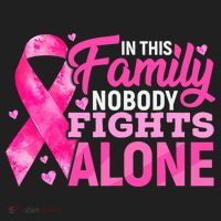In This Family Nobody Fights Alone Breast Cancer Awareness Hat thumb 2