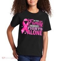 In This Family Nobody Fights Alone Breast Cancer Awareness Kids T-Shirt thumb 2