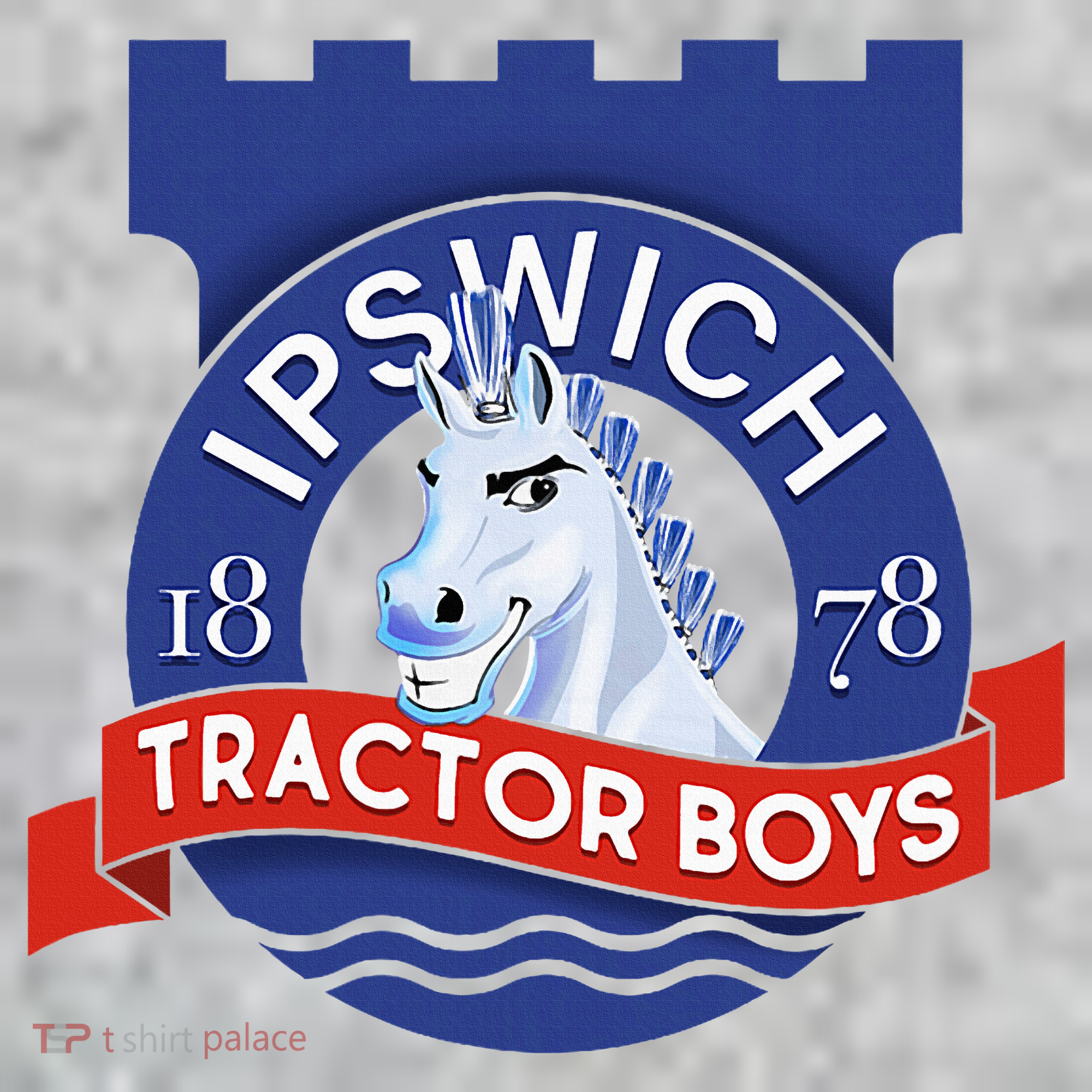 Ipswich Town Fan Tractor Suffolk Punch Badge The Baniff Cuffed Pom Beanie