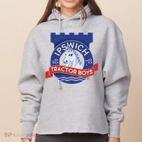 Ipswich Town Fan Tractor Suffolk Punch Badge Ladies Heavyweight Boxy Pullover Hoodie thumb 0