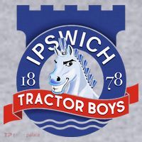 Ipswich Town Fan Tractor Suffolk Punch Badge Ladies Heavyweight Boxy Pullover Hoodie thumb 2