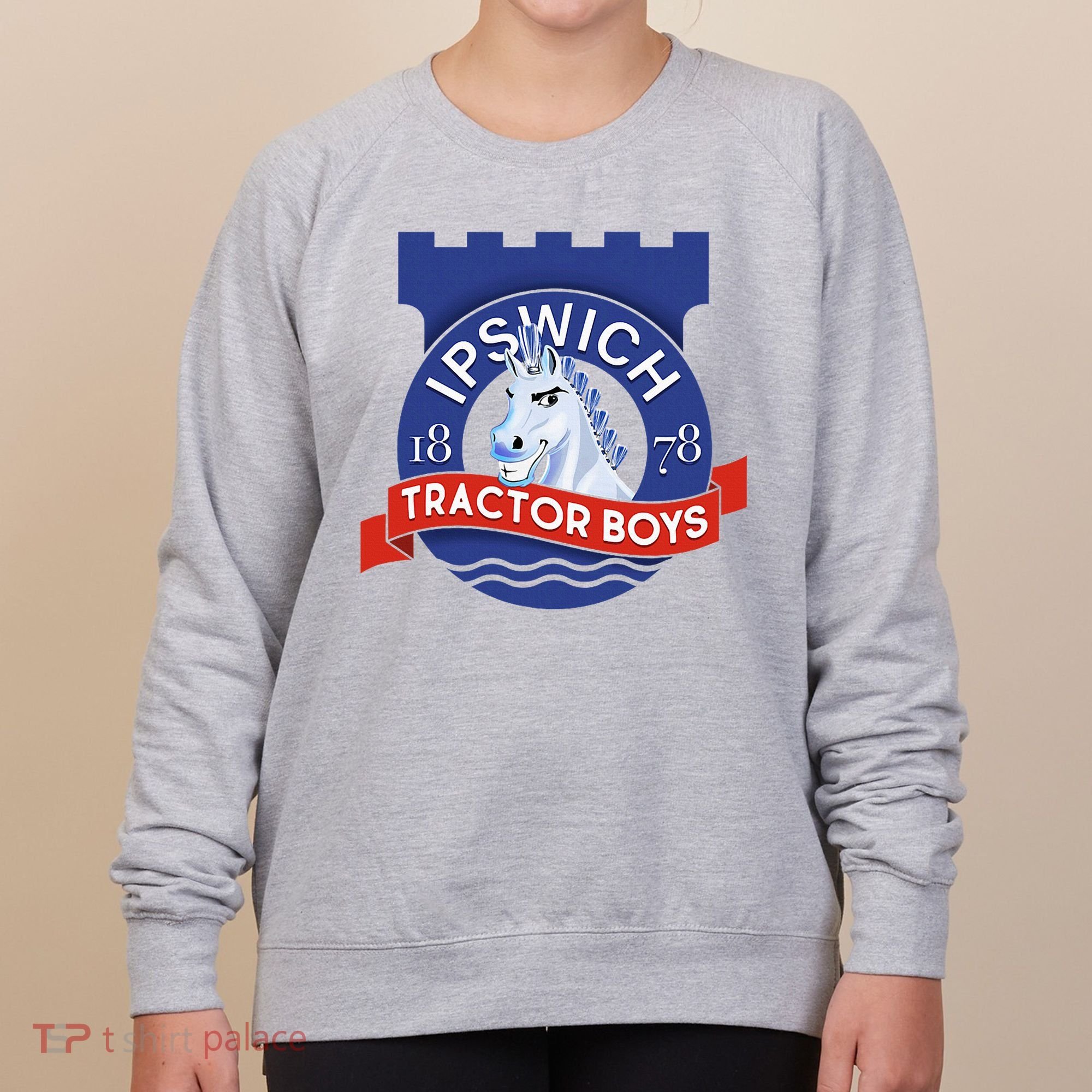 Ipswich Town Fan Tractor Suffolk Punch Badge Women's Sweatshirt