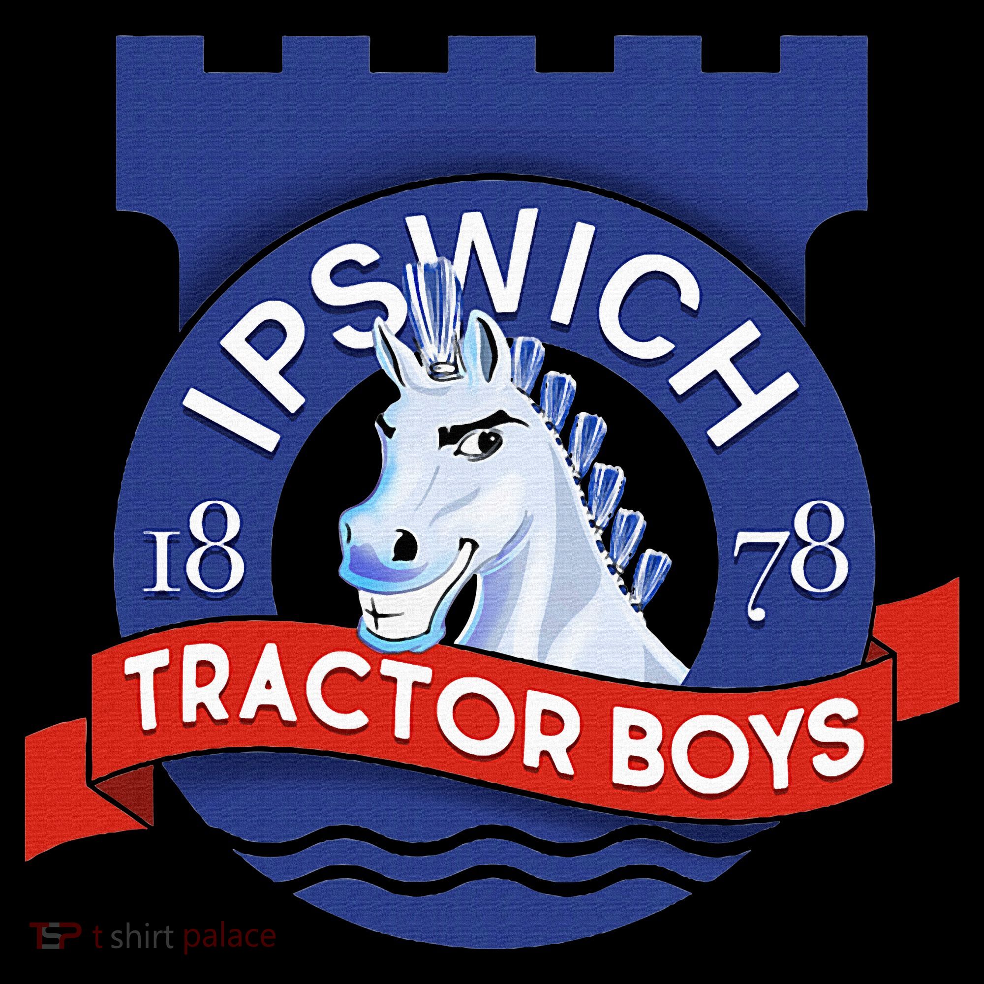 Ipswich Town Fan Tractor Suffolk Punch Badge Kids Colorblock Raglan Jersey