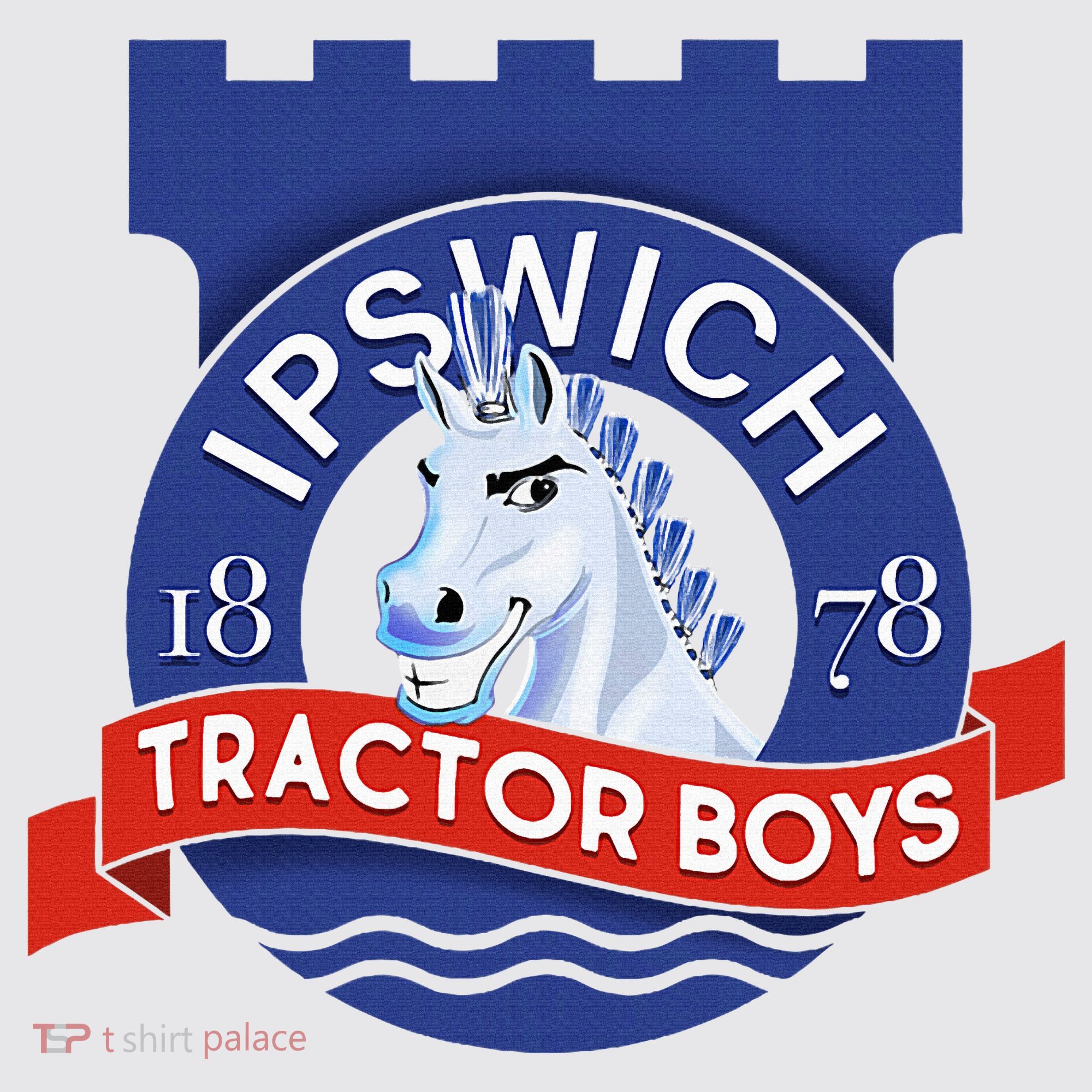 Ipswich Town Fan Tractor Suffolk Punch Badge Womens Funnel Neck Pullover Hood