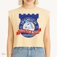 Ipswich Town Fan Tractor Suffolk Punch Badge Garment-Dyed Women's Muscle Tee thumb 2