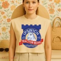 Ipswich Town Fan Tractor Suffolk Punch Badge Garment-Dyed Women's Muscle Tee thumb 4