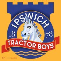 Ipswich Town Fan Tractor Suffolk Punch Badge Pom Pom 12in Knit Beanie thumb 2