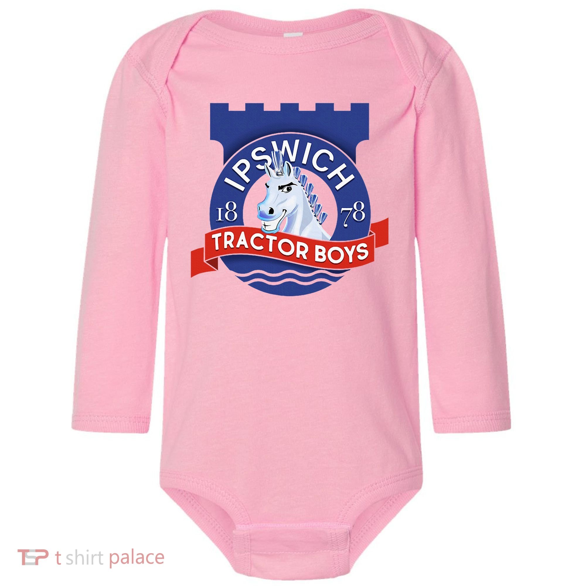 Ipswich Town Fan Tractor Suffolk Punch Badge Baby Long Sleeve Bodysuit