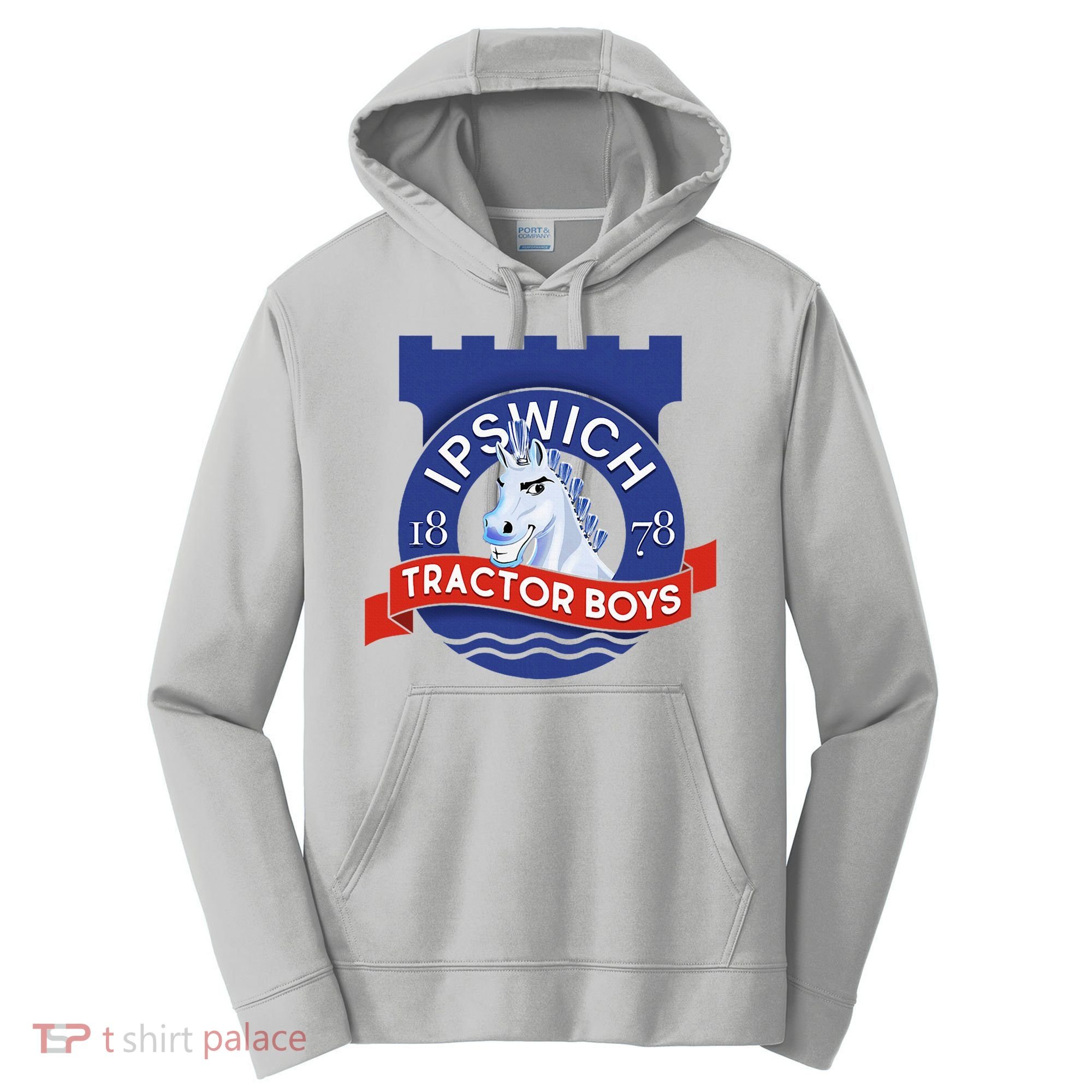 Ipswich Town Fan Tractor Suffolk Punch Badge Performance Fleece Hoodie