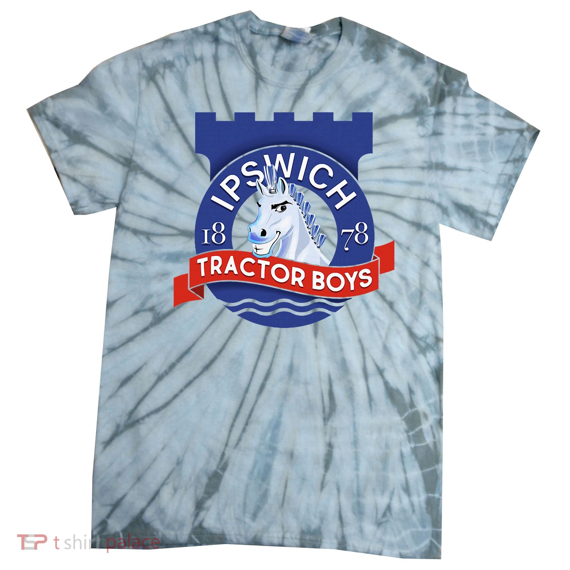 Ipswich Town Fan Tractor Suffolk Punch Badge Tie-Dye T-Shirt