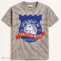 Ipswich Town Fan Tractor Suffolk Punch Badge Kids Tie-Dye T-Shirt thumb 0