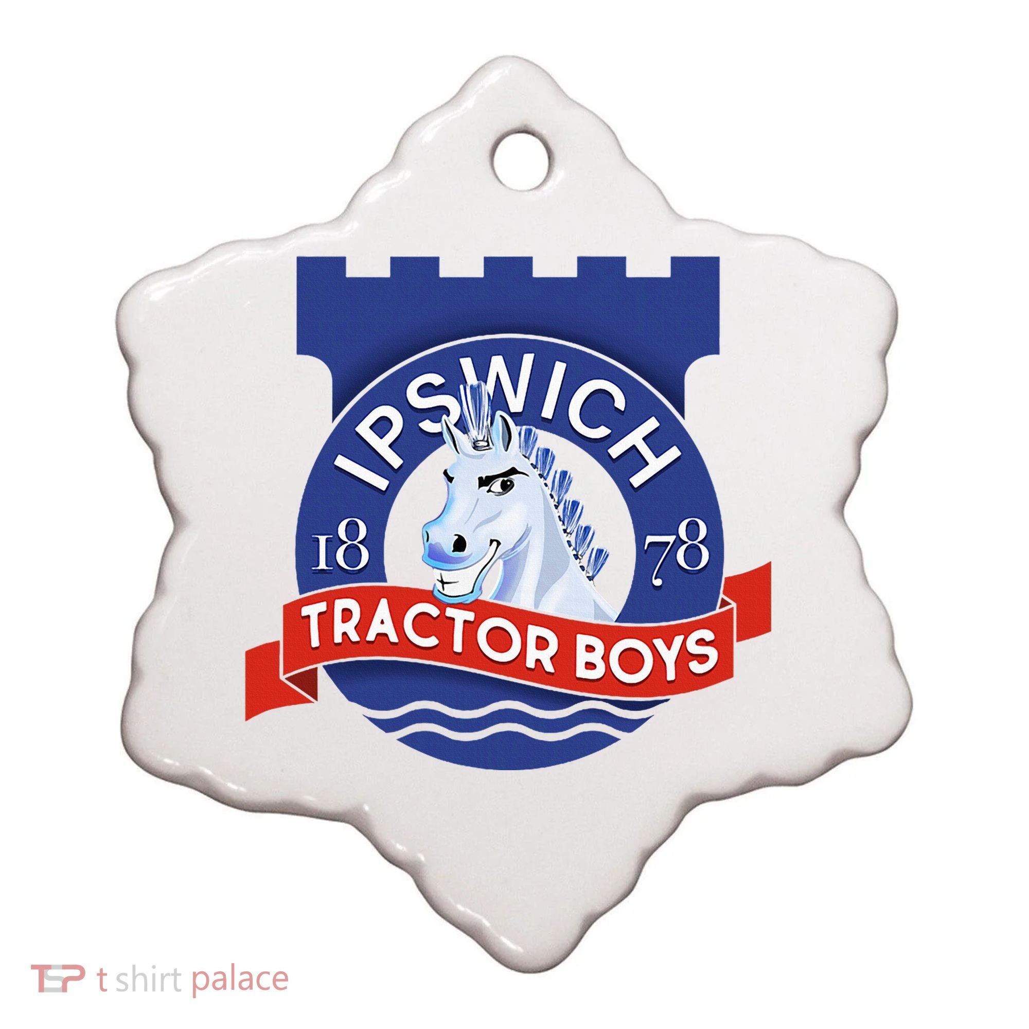 Ipswich Town Fan Tractor Suffolk Punch Badge Ceramic Ornament