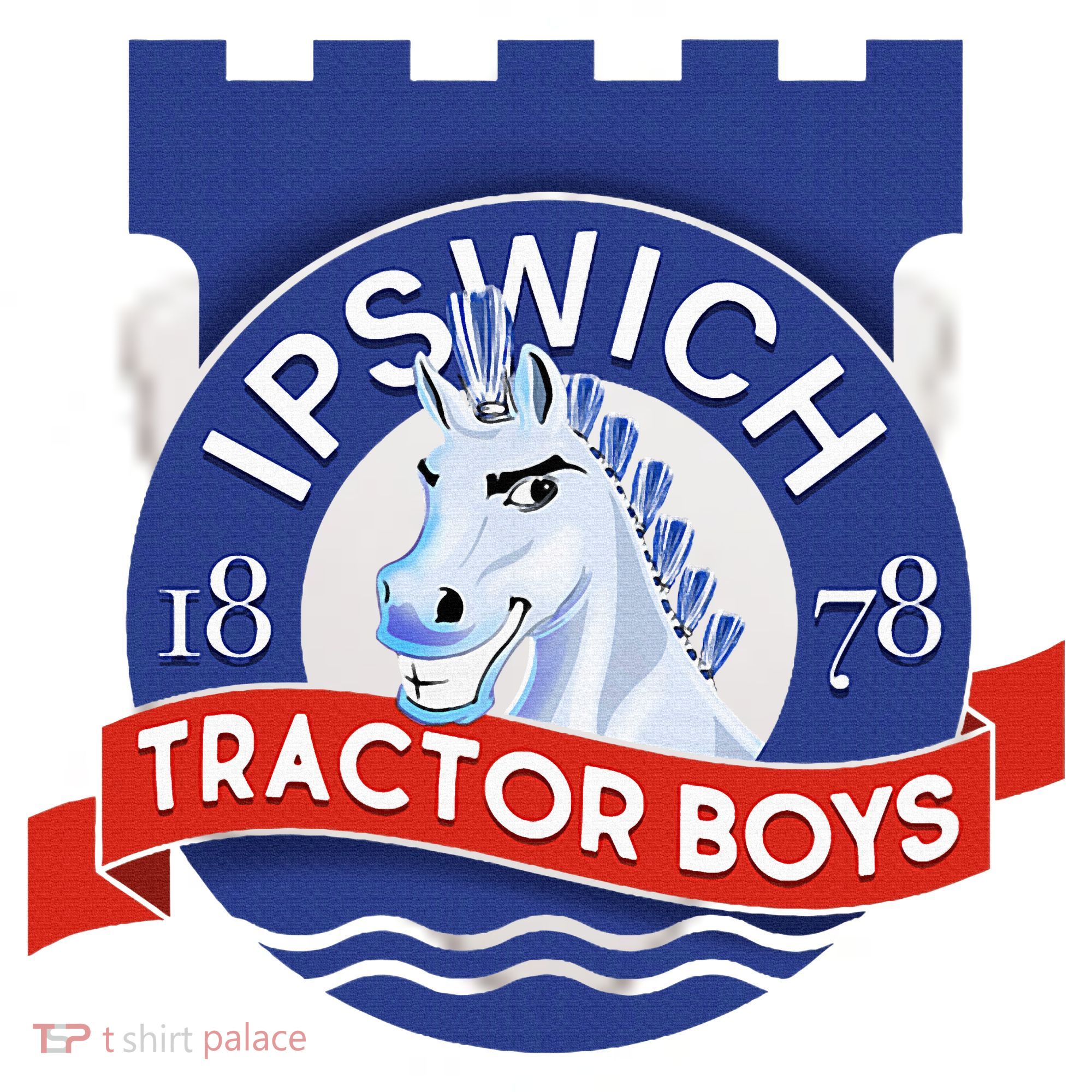 Ipswich Town Fan Tractor Suffolk Punch Badge Ceramic Ornament