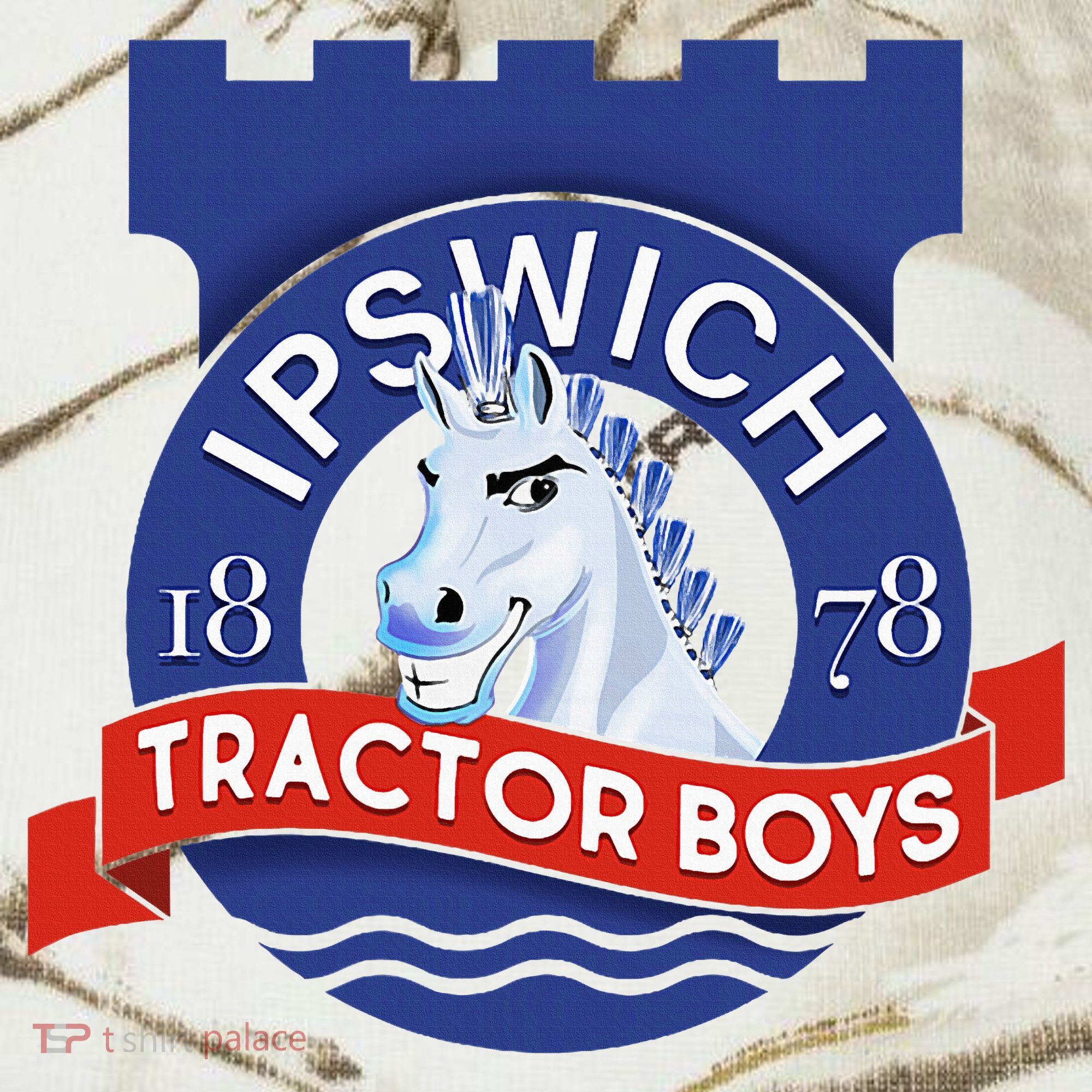 Ipswich Town Fan Tractor Suffolk Punch Badge Kati Licensed 12" Camo Cuffed Beanie