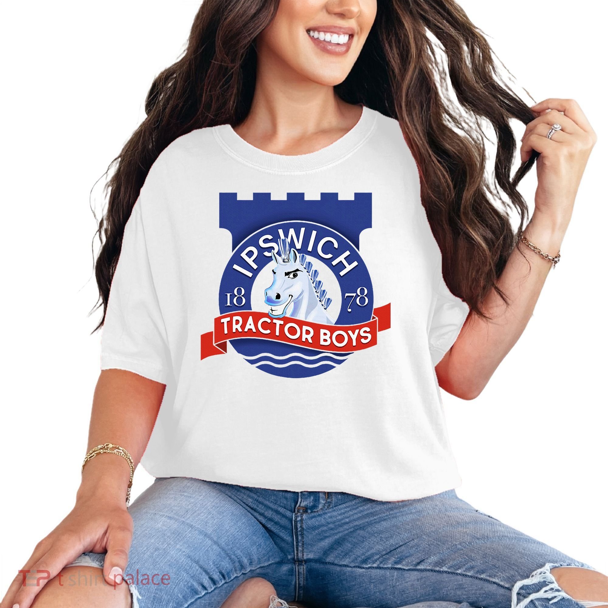 Ipswich Town Fan Tractor Suffolk Punch Badge Comfort Colors T-Shirt