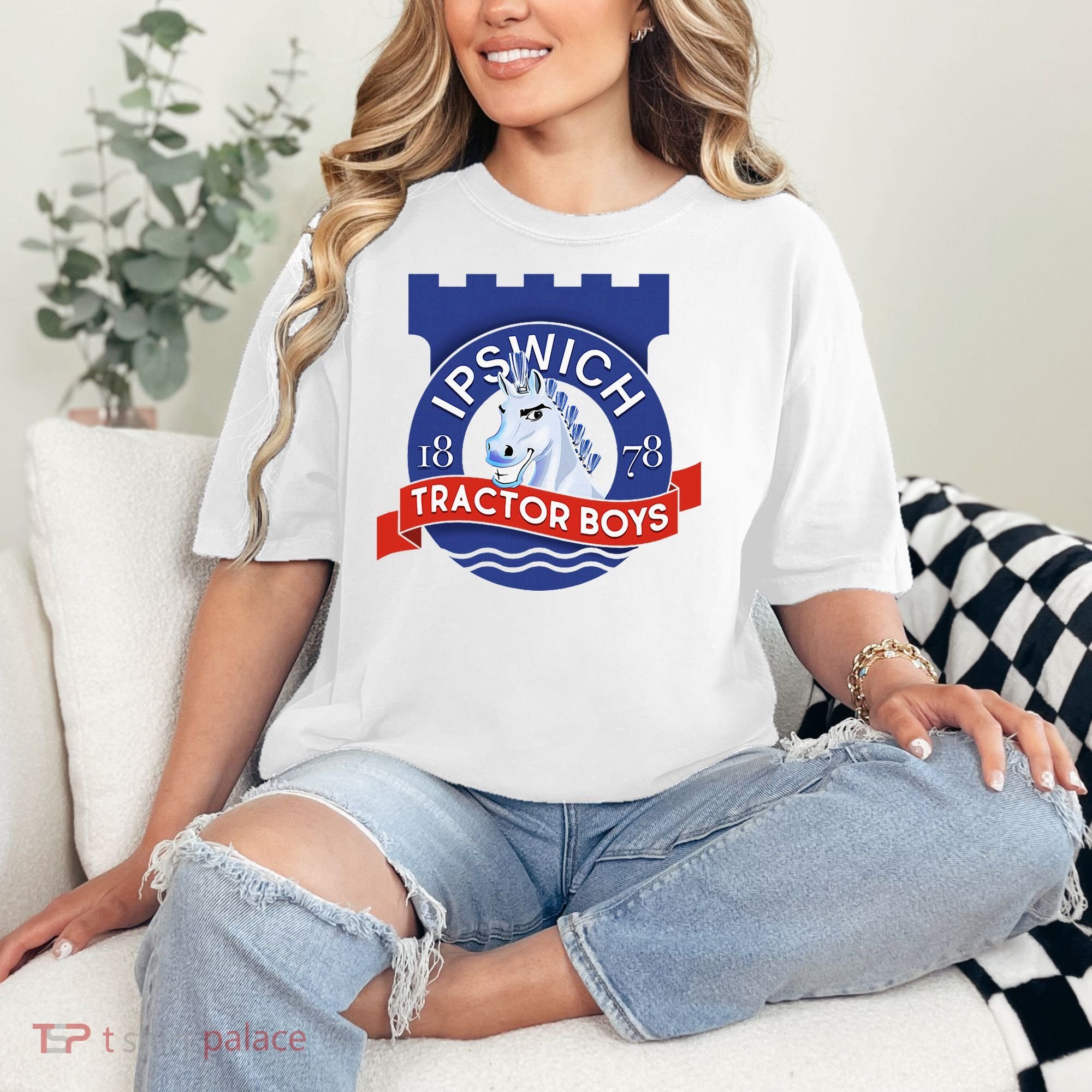 Ipswich Town Fan Tractor Suffolk Punch Badge Comfort Colors T-Shirt
