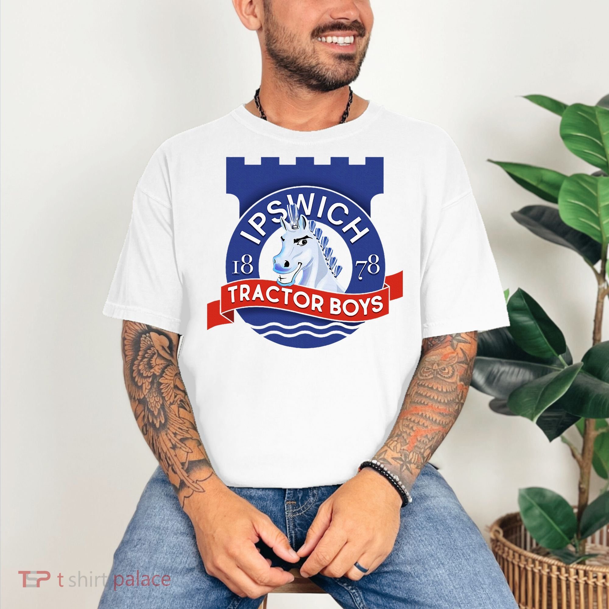 Ipswich Town Fan Tractor Suffolk Punch Badge Comfort Colors T-Shirt