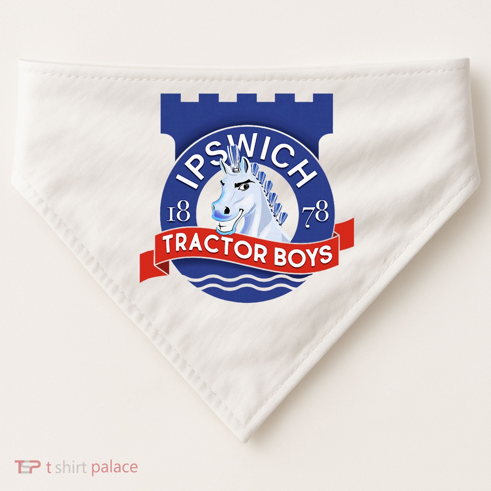Ipswich Town Fan Tractor Suffolk Punch Badge USA-Made Doggie Bandana