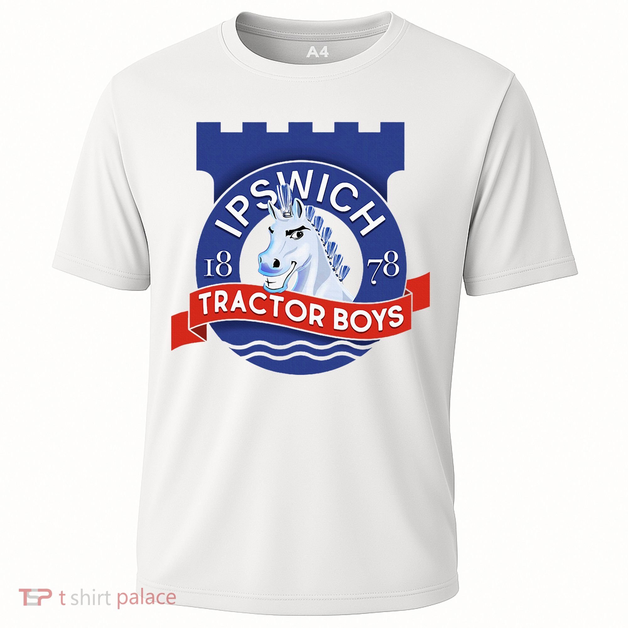 Ipswich Town Fan Tractor Suffolk Punch Badge Cooling Performance Crew T-Shirt