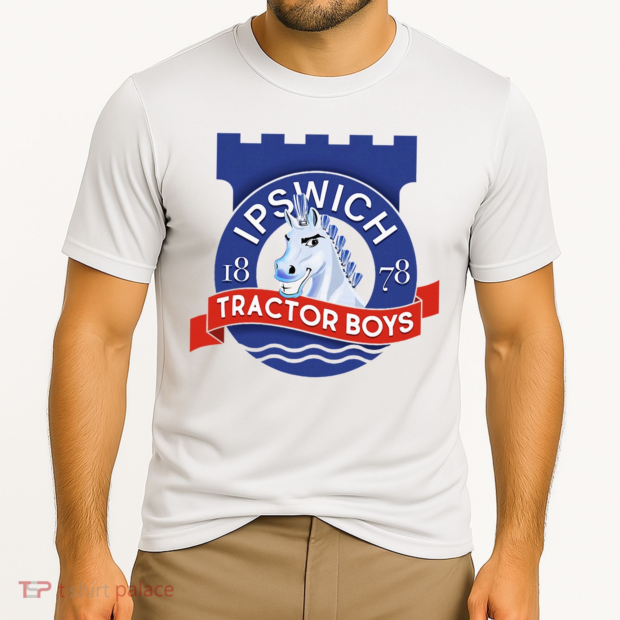Ipswich Town Fan Tractor Suffolk Punch Badge Cooling Performance Crew T-Shirt