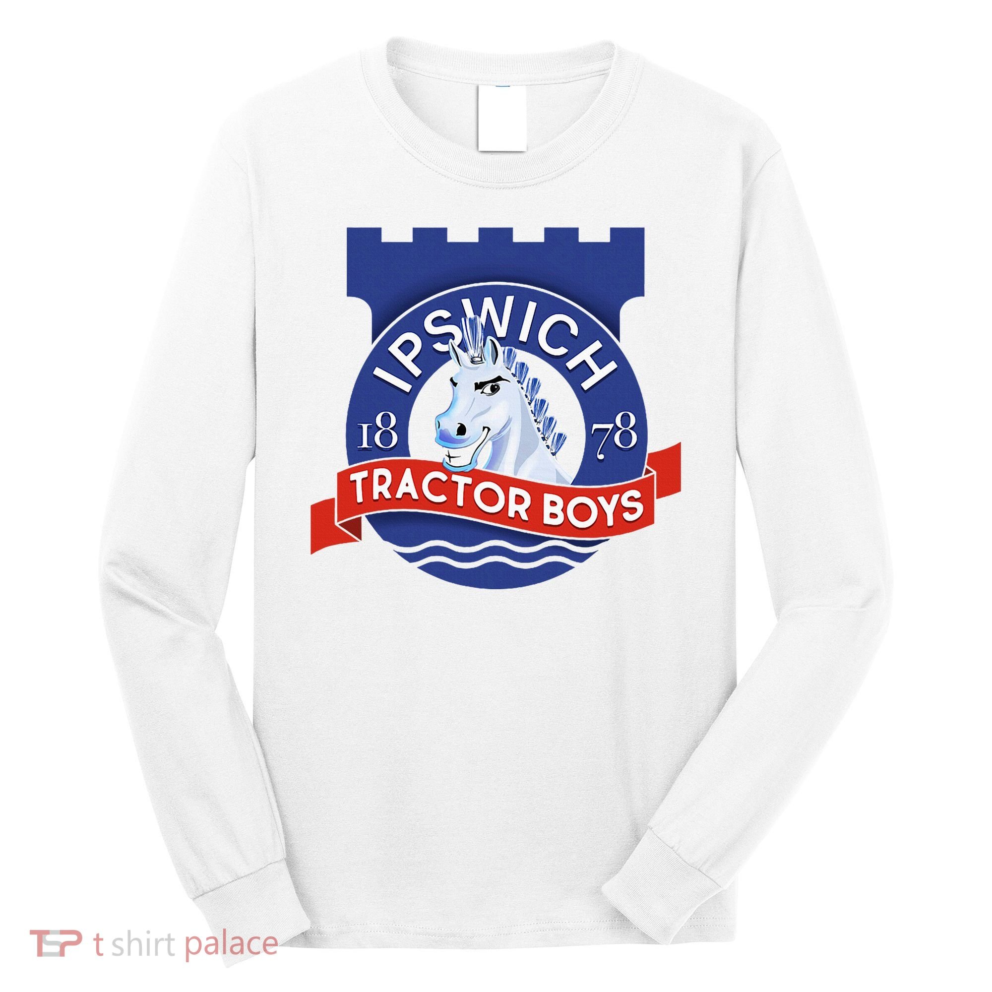 Ipswich Town Fan Tractor Suffolk Punch Badge Long Sleeve Shirt