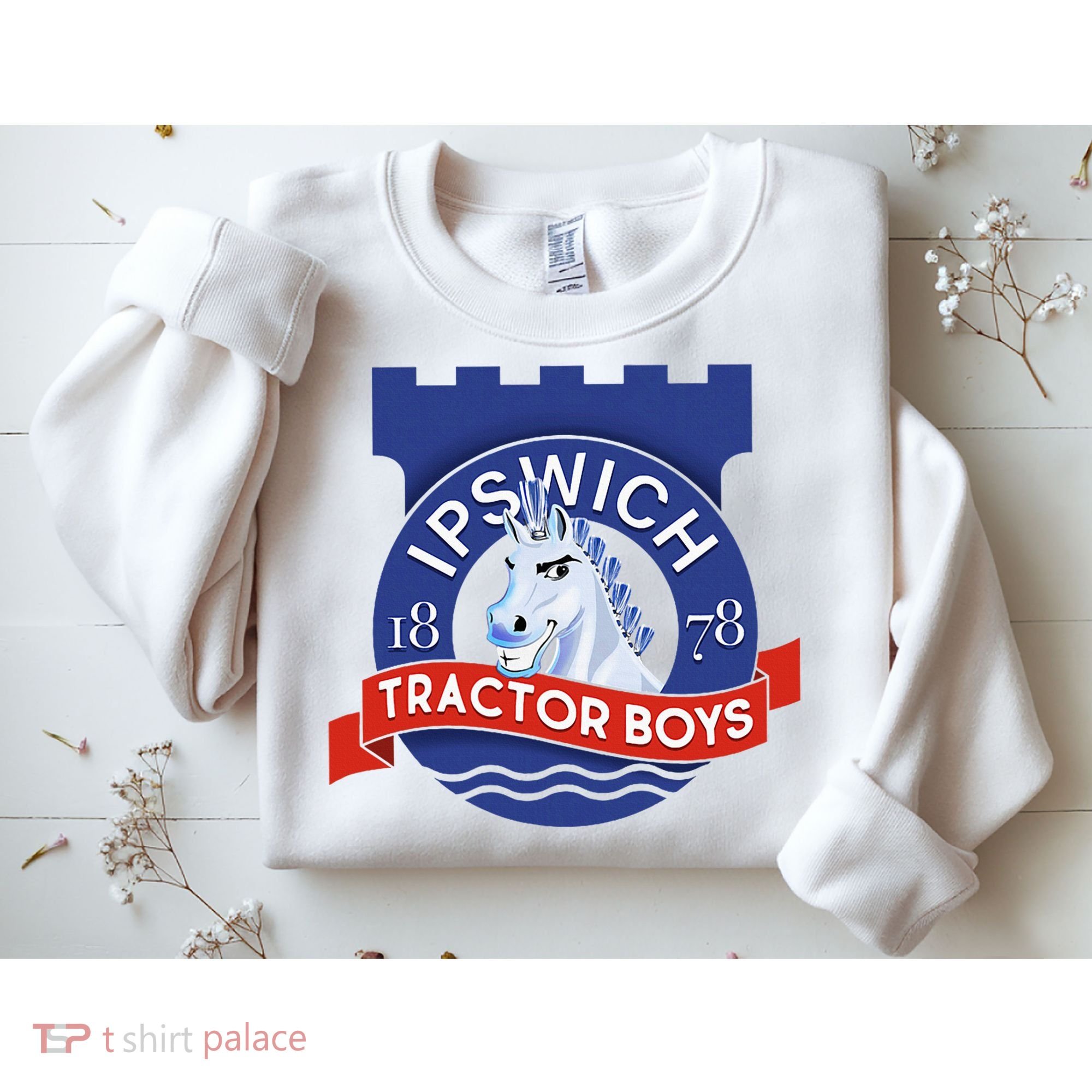Ipswich Town Fan Tractor Suffolk Punch Badge Sweatshirt