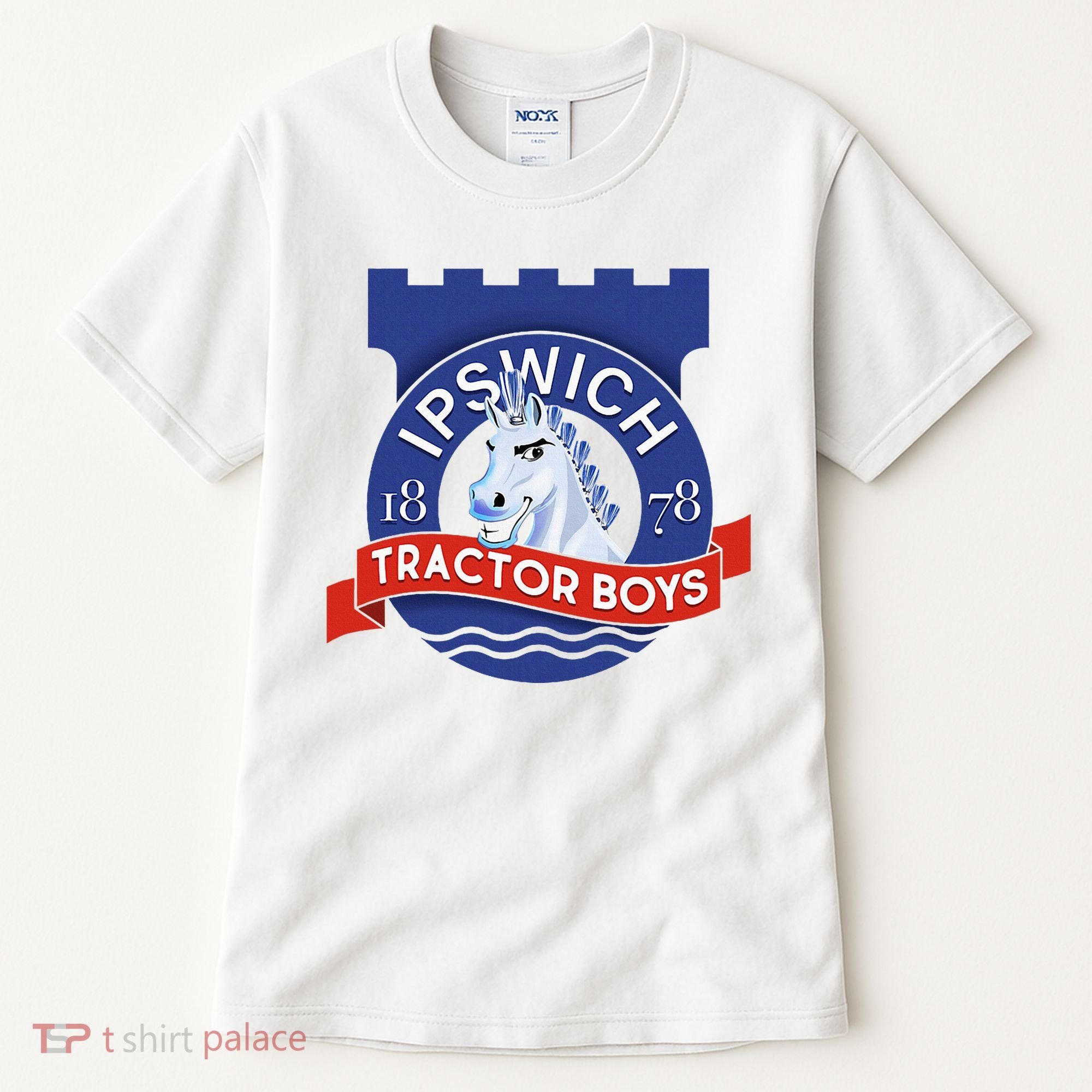 Ipswich Town Fan Tractor Suffolk Punch Badge Tall T-Shirt