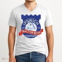 Ipswich Town Fan Tractor Suffolk Punch Badge V-Neck T-Shirt thumb 2