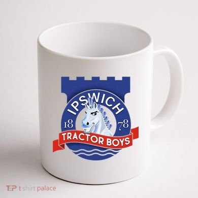 Ipswich Town Fan Tractor Suffolk Punch Badge Coffee Mug back